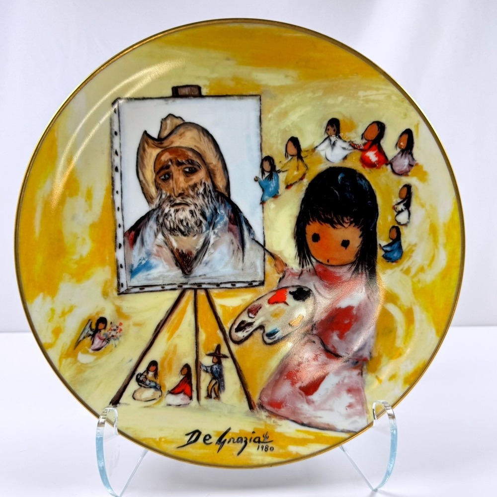 DeGrazia Little Girl Paints De Grazia Ltd Edition Collector Plate Impressionism